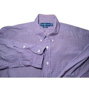 Ralph Lauren Blake Mens XL‎ Button-Down Shirt Purple Multi Check Classic Fit